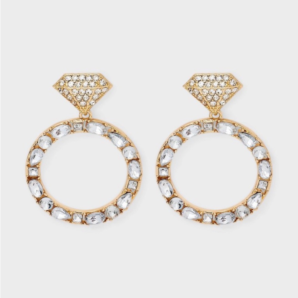 SUGARFIX BaubleBar Marriage Material
Drop Earrings Gold Engagement Ring Wedding